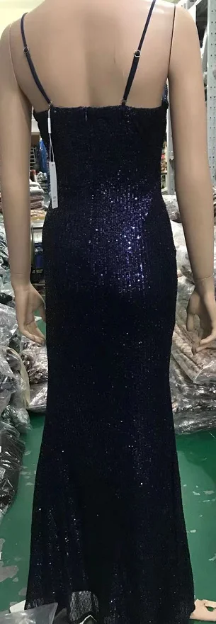 Сексуальное вечернее платье, расшитое блестками, Robe De Soiree, с v-образным вырезом, без рукавов, с открытой спиной, длинное платье, с разрезом по бокам, с открытыми плечами, вечерние платья