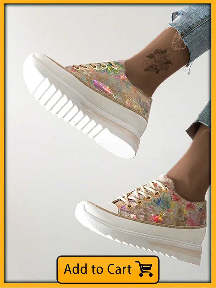 Fujin/Женская обувь на платформе Женская плоской подошве Женские повседневные