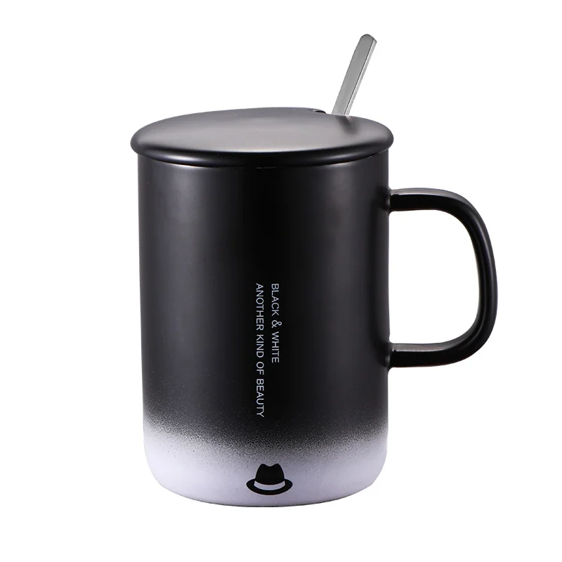 Ceramic Mug Cup Travel Stylish Reusable Hot Water Changing Black Plain Coffee Magic Color Heat Sensitive GG50mk | Дом и сад