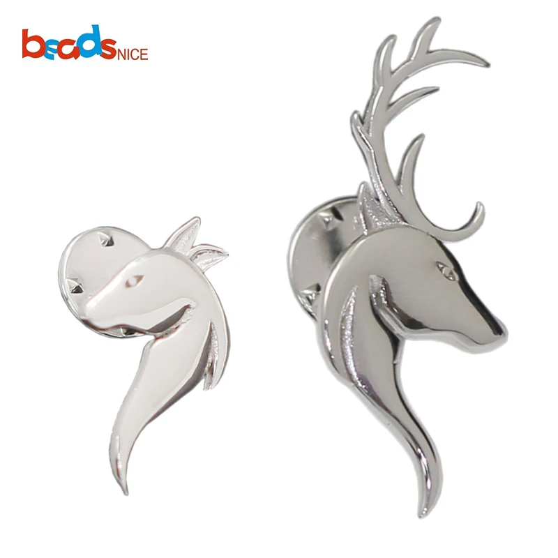 

Булавка для ногтей Beadsnice из стерлингового серебра с оленем, булавка для лацкана, застежка-рассеиватель сзади, Бабочка, держатель для значков «сделай сам», ювелирные изделия