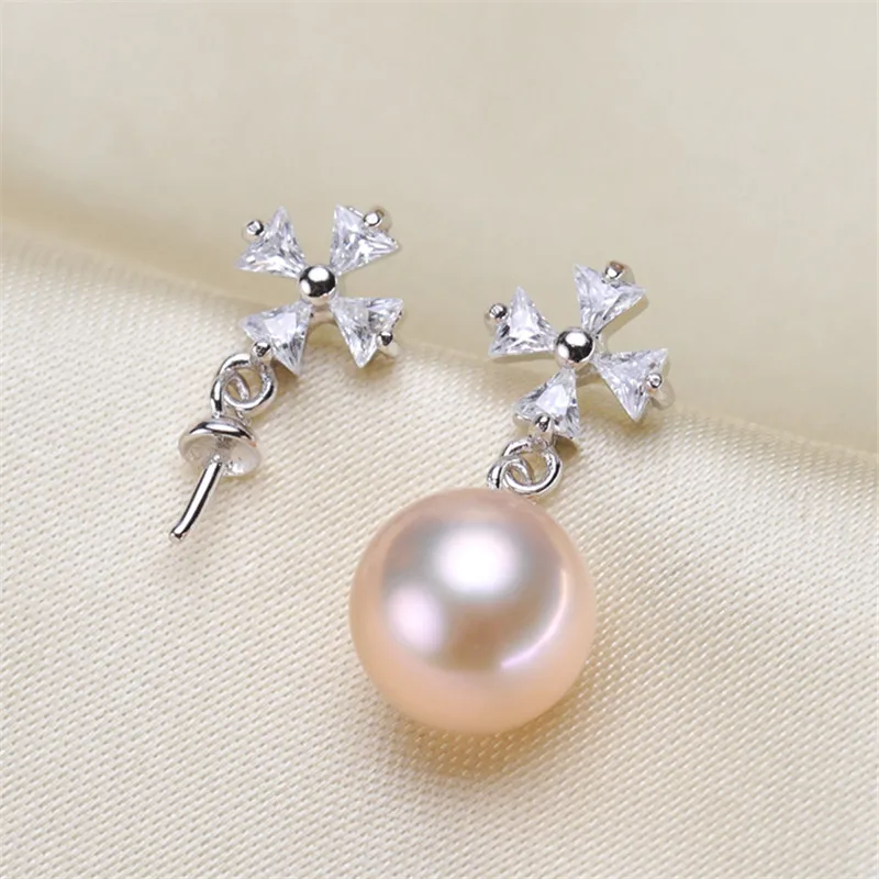 

Plated Silver Earrings Mountings Pearl Ear Wires Earrings Hook Findings Settings for DIY Stud Earrings Jewelry Making Findings