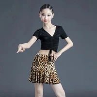 120 180 latin dance dress kids adult salsaballroomtangocha baby girl leopard split solid women full prefessional costume suit