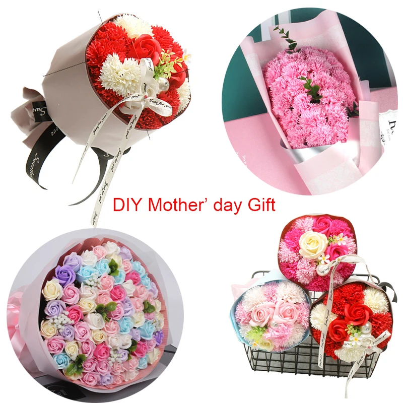 50 шт./кор. Гвоздика мыло цветы искусственный цветок банное гвоздики головки на