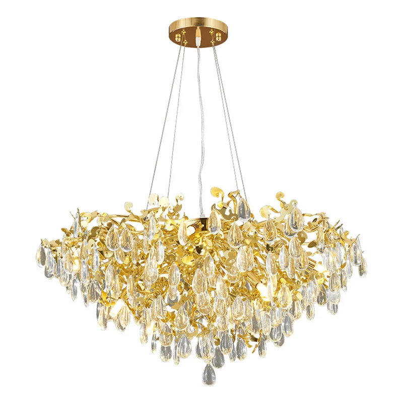 

Modern Luxury Gold Crystal Chandelier Lighting for Living Room Hotel Hall Art Decor Hanging Lamp Large Led Chandeliers Fixtures