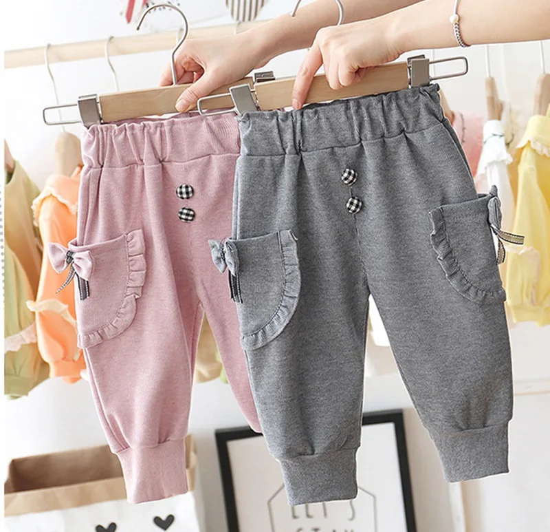 2020 г. Весенние штаны для маленьких девочек одежда малышей повседневные с