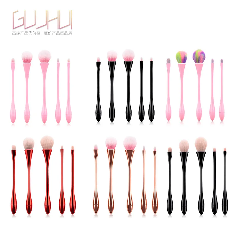 Профессиональный новый набор кистей для макияжа черный розовый красный макияж