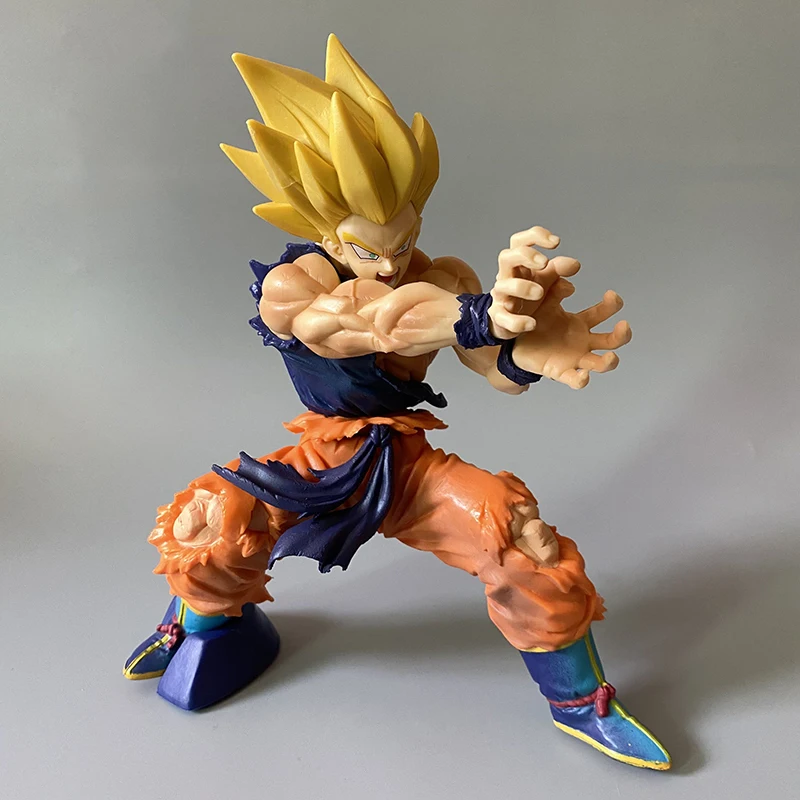 

21cm Super Saiyan Son Goku Battle Damaged Version Action Figure Anime Model Collection Toys Dragon Ball Z DBZ Kakarotto Figma