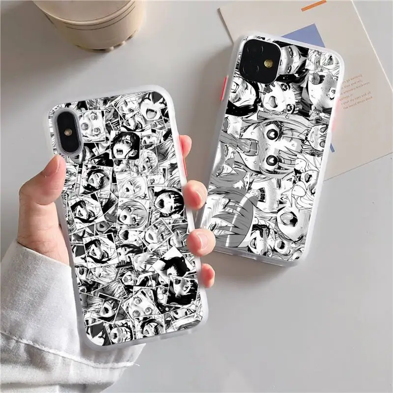 

ahegao manga girl Shockproof Phone Case For iphone 13 12 11 xr xs x 7 8 pro max Plain Soft TPU Silicone Clear Case Cover