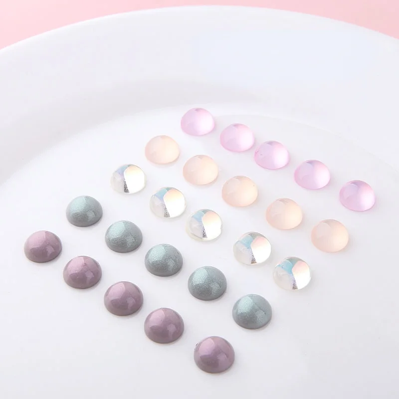 

Imitation opal translucent resin half pill patch pattern square DIY handmade jewelry earring earring material