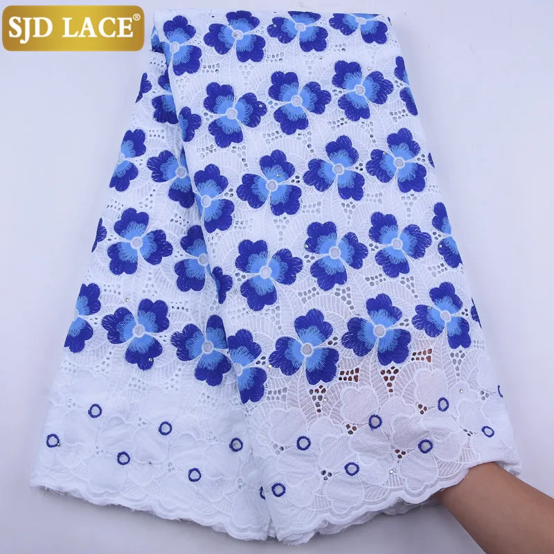 Кружево SJD из 100% хлопка Африканское кружево ткань высокого качества швейцарская