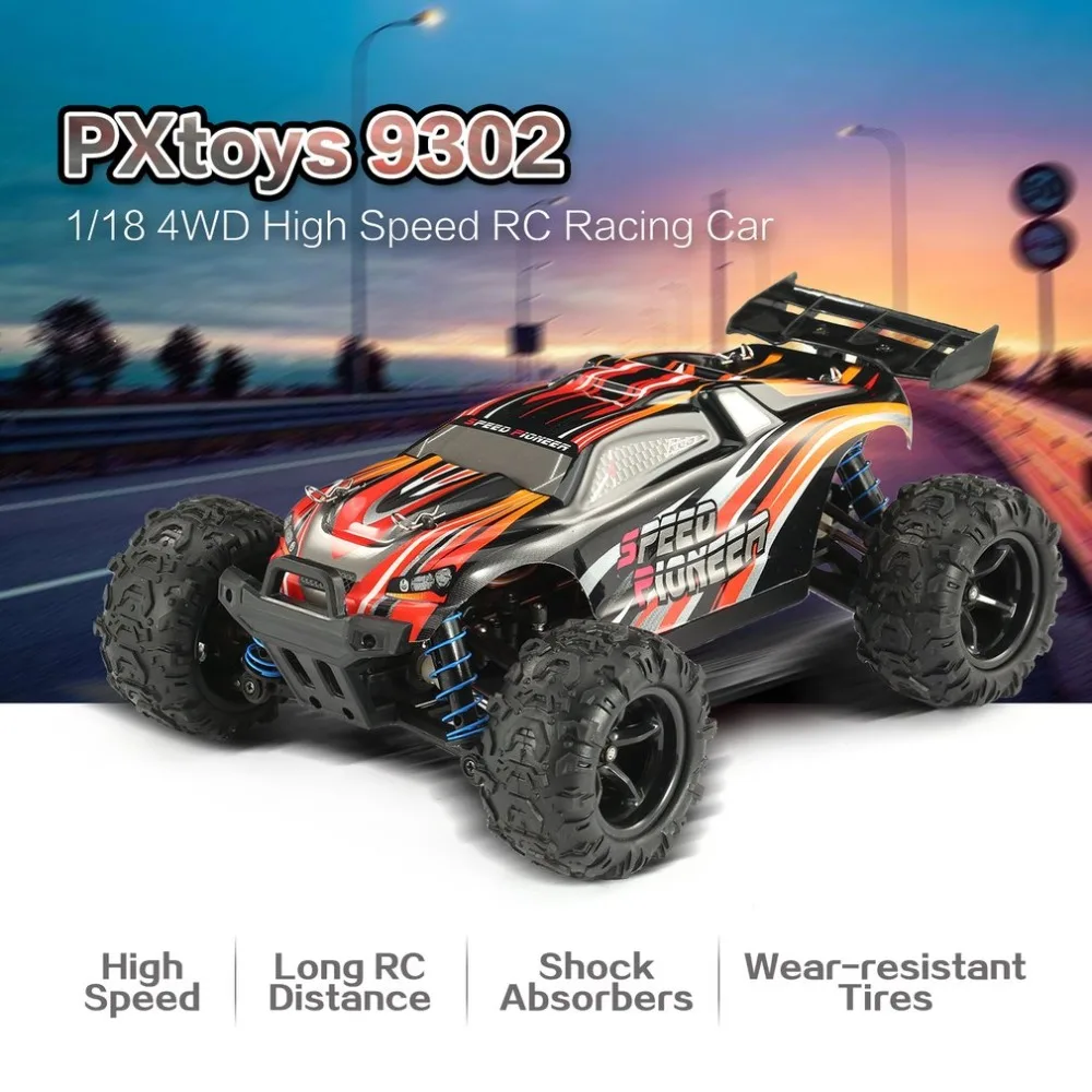 4WD внедорожных RC автомобиля PXtoys № 9302 Скорость для Pioneer 1/18 2,4 ГГц Truggy Высокая Скорость скоростного радиоуправляемого автомобиля РТР дистанционного управления