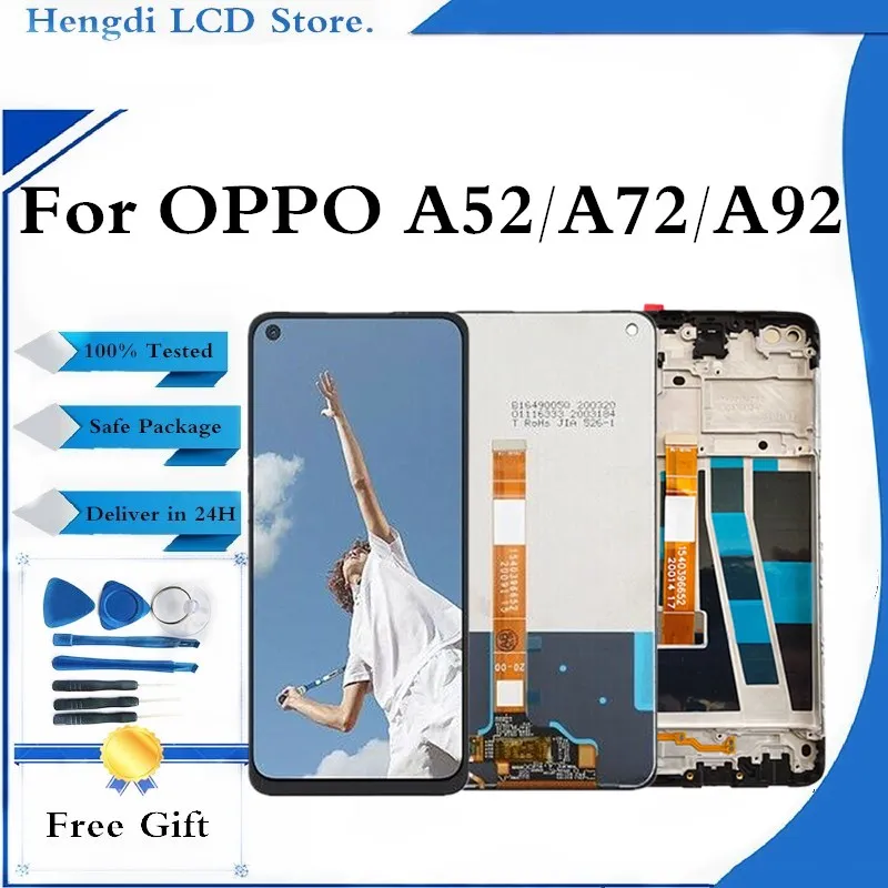 

Original LCD For OPPO A52 CPH2061 CPH2069 A72 CPH2067 LCD Display Screen Touch Digitizer With Frame For Oppo A92 CPH2059