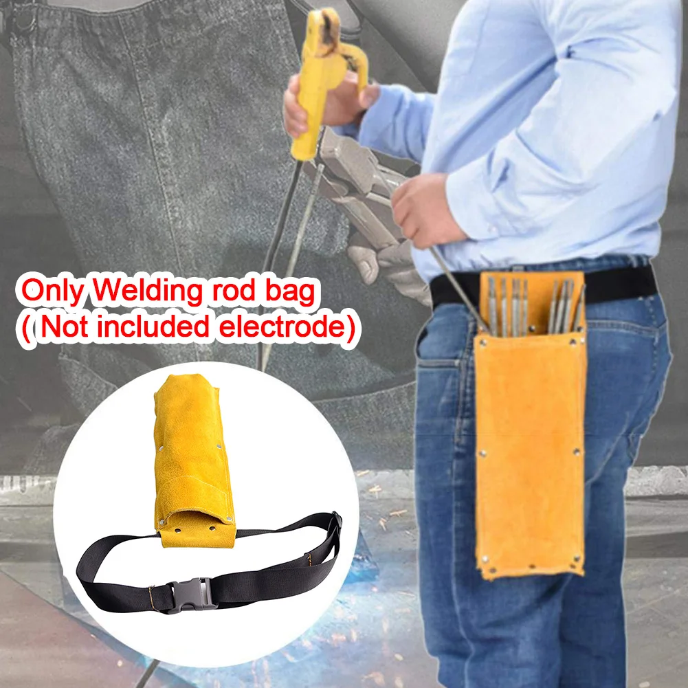 

Portable Welding Rod Bag Flame Retardant Car Artificial Cowhide Electrode Holder Hanging Backpacking Hiking Adjustable Buckle