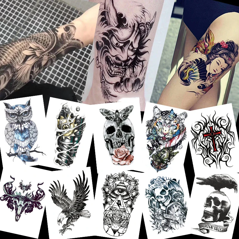 

Color Painted Full Arm Tattoo Sticker HB.613-663 Fake Tattoos Waterproof Were-Resisting Body Art Painting Temporary Tattoos