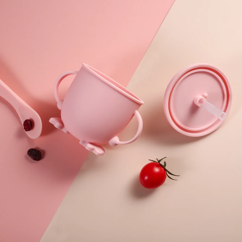 

Baby Feeding Cups Silicone Toddlers Cute Water Cup Drinking Straw Cup Drinkware Food Grade For Kids With Silicone Sippy Cup