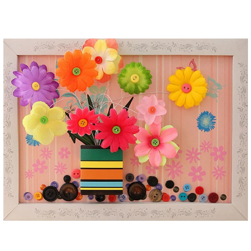 1 Набор Кнопка букет Дети DIY цветок ремесло игрушки креативная Цветочная