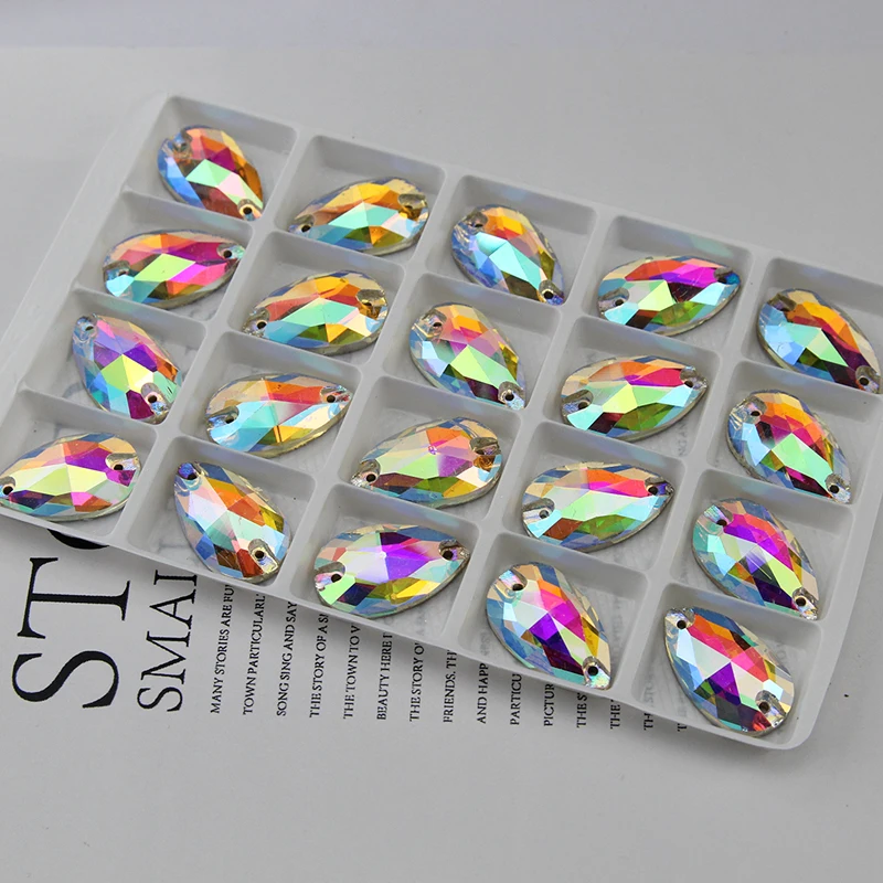 Стеклянное стекло для свадебного платья всех размеров Пришивание в виде груши