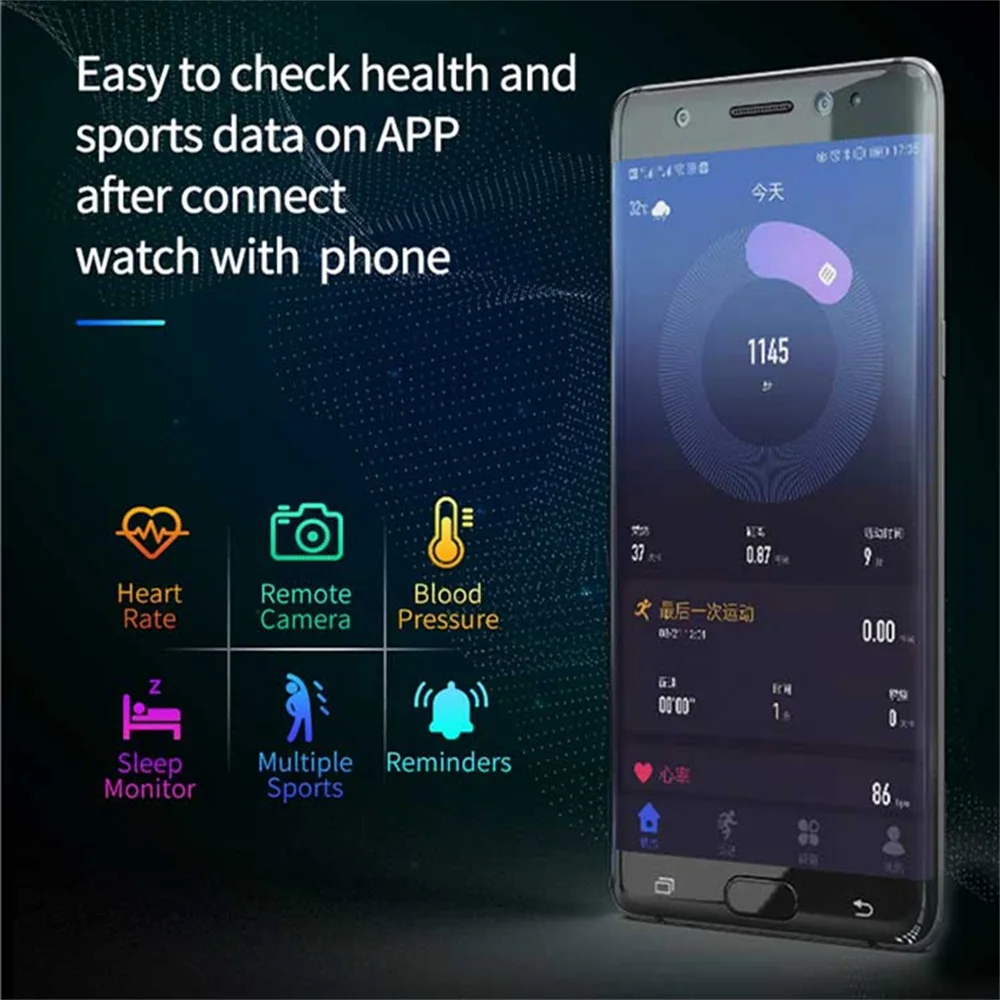 Spovan Fitness Bracelet Men Women Health Smart Watches Activity Tracker Blood Pressure Watch PK Amazfit Stratos 2 Smartwatch