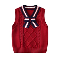 winter girls warm cotton solid england style sweater vest new baby school uniform boys sweaters for kids clothes