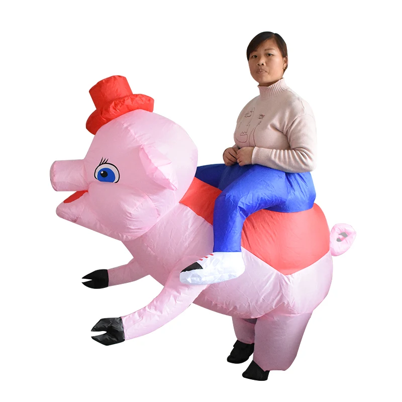 Взрослый размер Забавный надувной езда на костюм свиньи для Хэллоуина Вечерние |