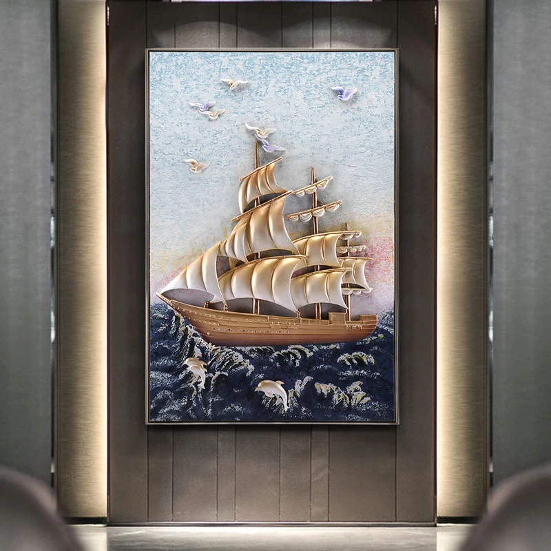 Гладкая Парусная крыльцо декоративная картина атмосфера дома счастливый фэн шуй