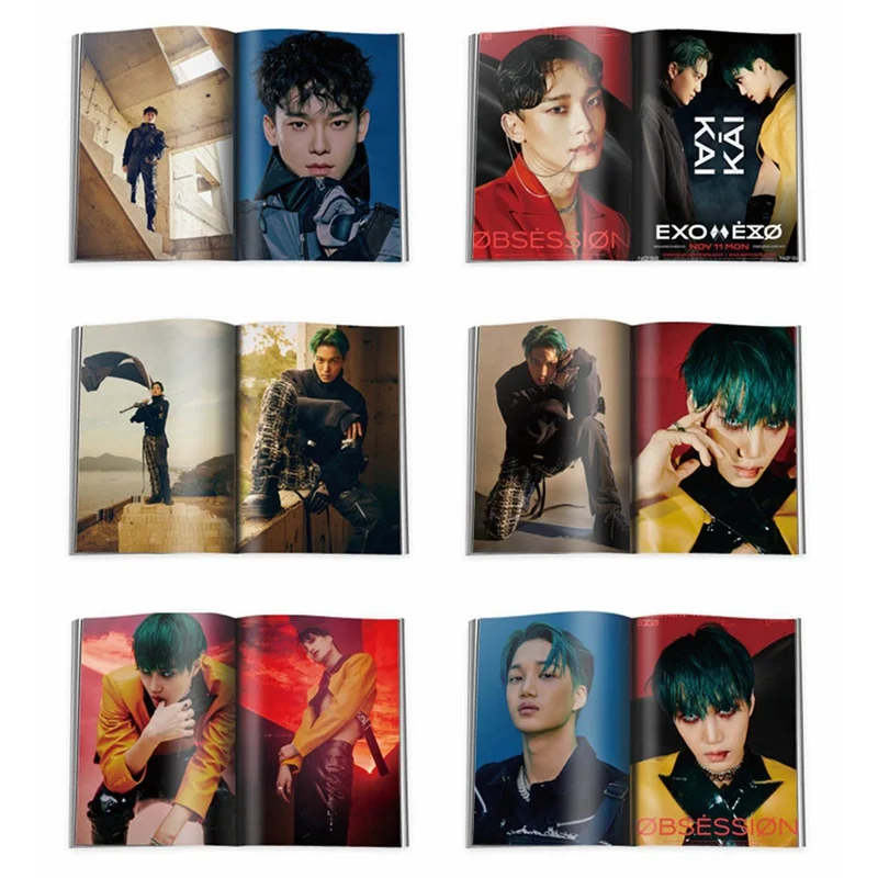

EXO New Ablum OBSESSION Fashion Mini Photobook Photo Card Fans Collection Stationery Set