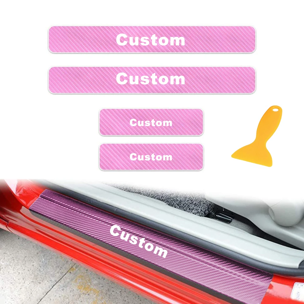 

Car Door Sill Stickers 3D Carbon Fiber Vinyl Sticker 4Pcs Custom For CHEVROLET Malibu Monte Carlo Equinox Orlando silverado