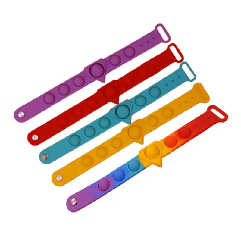 

Браслет-антистресс для взрослых и детей, игрушка с радужными пузырьками для снятия стресса