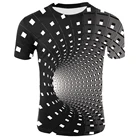 2021 модная повседневная мужская футболка с короткими рукавами и трехмерным вихрем, летняя повседневная футболка с 3D-принтом и круглым вырезом, Веселая Футболка