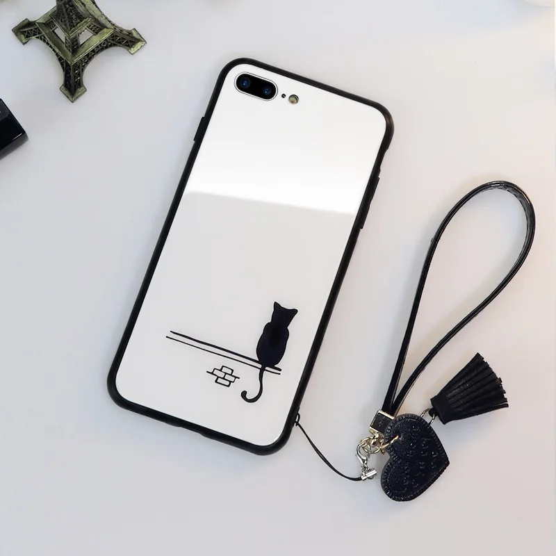 

Cartoon Cat case glass men and women for xiaomi 10 pro ultra cover