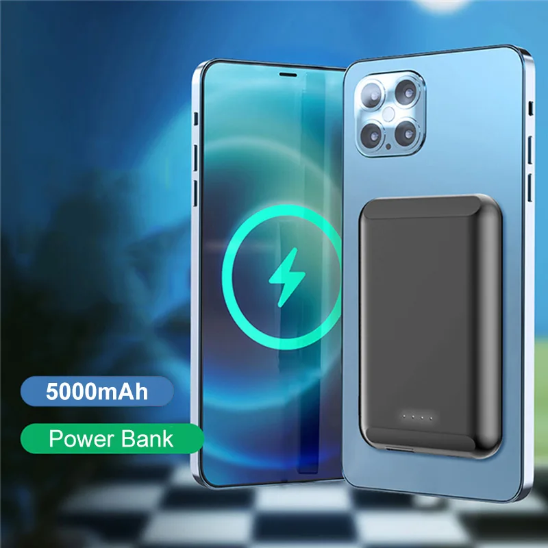 

Wireless Charger 5000mAh Magnetic Power Bank For iPhone 12 Pro Max External Battery Powerbank For iPhone 12 Mini Banked