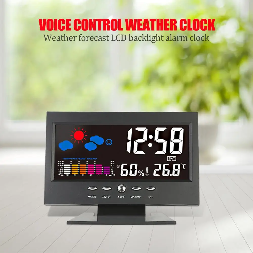 Цифровой СВЕТОДИОДНЫЙ монитор температуры и влажности будильник