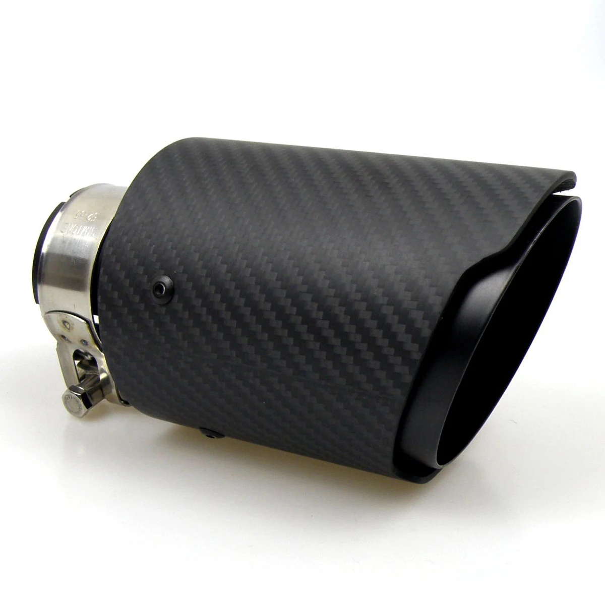 Matte Twill Carbon Fibre Car Exhaust Tip Black Coated Stainless Steel Muffler Tip Tail Pipe For BMW BENZ AUDI VW Car Accessories
