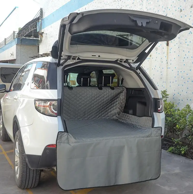安い 1PC 車防水トランクマット犬ペット貨物ライナーカバーノンスリップ車のトランクプロテクターバックシートカバーポケット車のペットの障壁