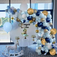 macaron blue balloon garland arch white silver confetti latex balloon baby shower wedding birthday party background decoration