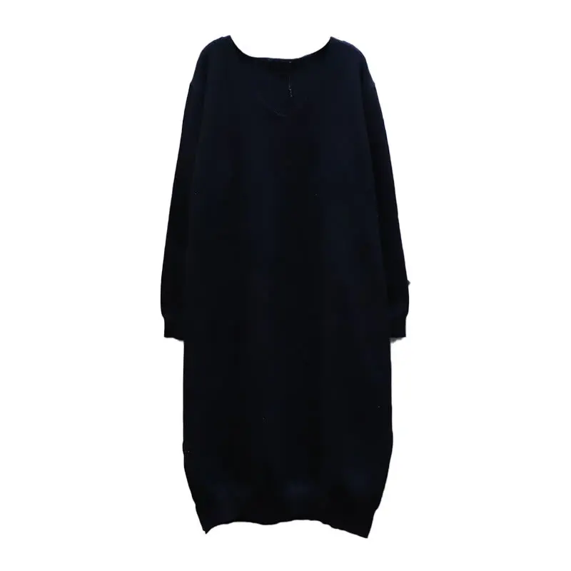 

XITAO Knitted Pullover Solid Dress Women 2021 Spring Casual Fashion New Style Temperament All Match Goddess Fan Dress ZY3990