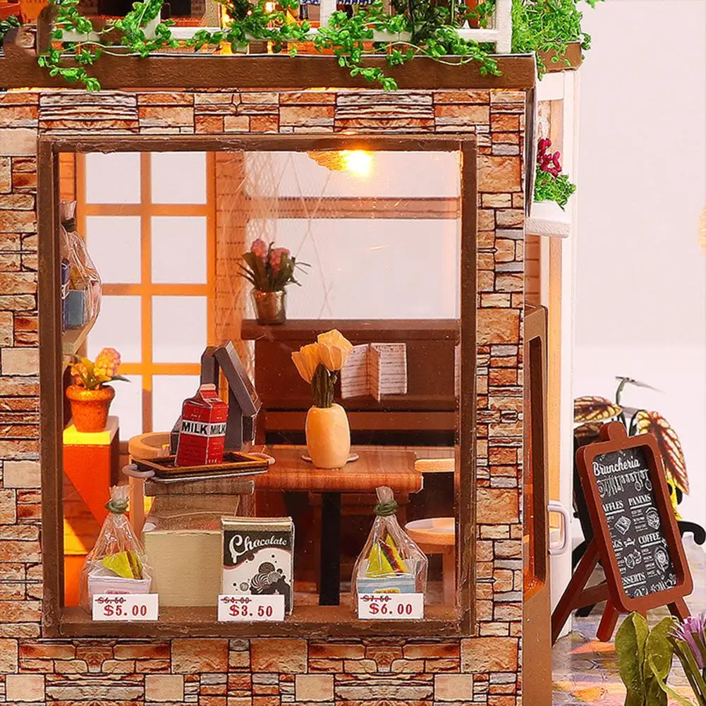 DIY кукольный домик для кофе мини сборные модельные игрушки головоломка миниатюрные строительные дома для детей и взрослых