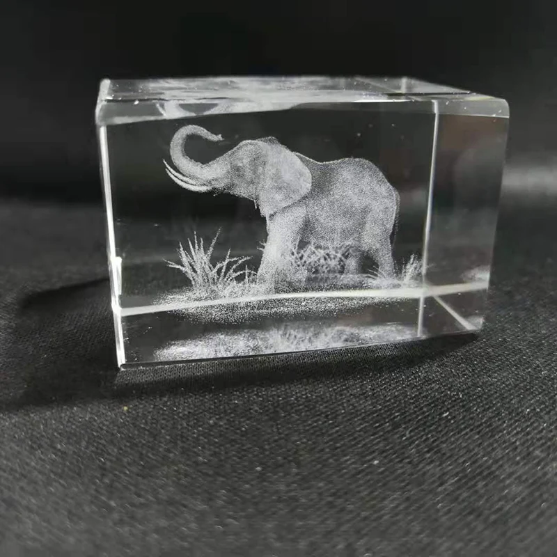 Белоснежный Рукоделие из хрусталя 3D Резные хрустальные модели животных Африканский слон туристические сувениры товары для дома - Цвет: Белоснежный