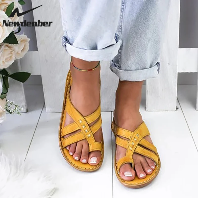 Сандалии женские ортопедические на плоской подошве удобные босоножки из