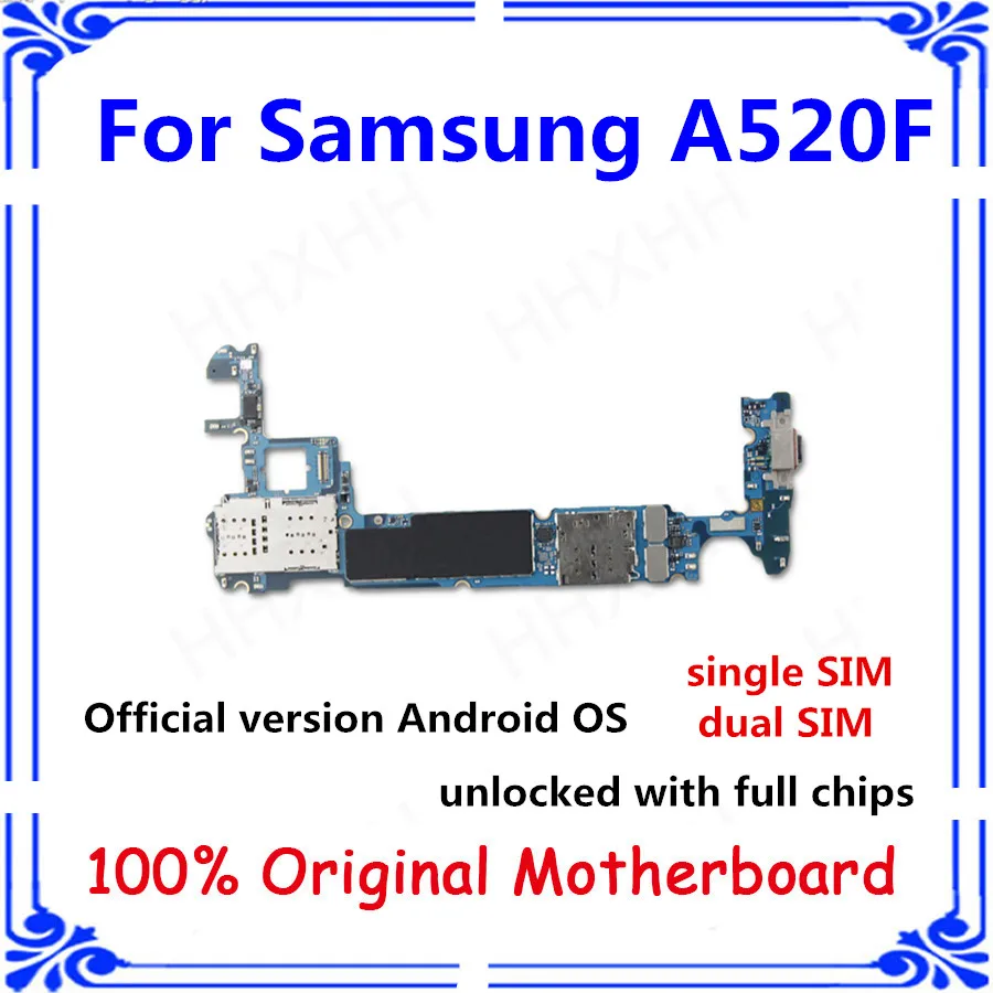 A5 материнская плата разблокирована для Samsung Galaxy A520F 32 Гб Одиночная/двойная sim