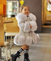 new 2018 baby girls long sleeve winter wedding faux fur brand fur coat for girls formal soft party coat kids wedding outwear