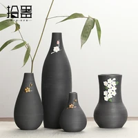 handmade flower new chinese rough pottery antique small flower device mini tabletop ornament vase zen tea ceremony dry flower ar