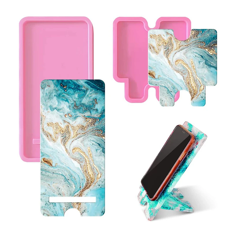 

Mobile Phone Stand Resin Mold Silicone Cell Phone Holder Epoxy Casting Mould For DIY Craft Phone Bracket