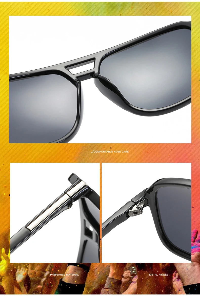 LVVKEE 2020 модные негабаритные солнцезащитные очки мужские поляризованные