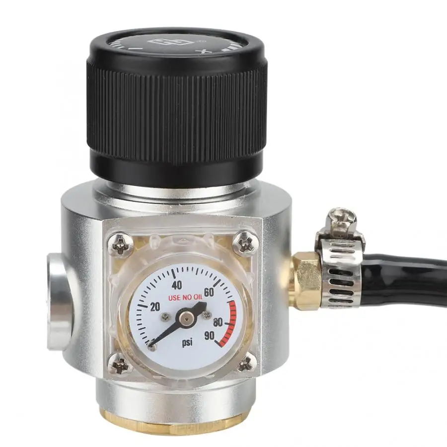 0-90PSI CO2 мини газовый регулятор 5/16in газа сборочной линии Давление измерительный
