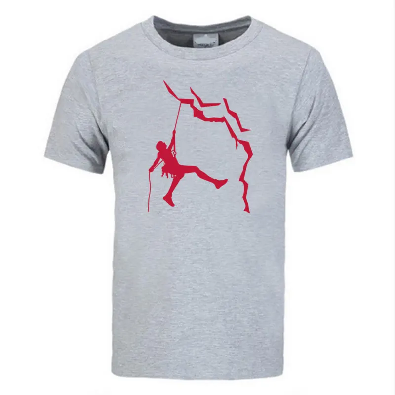 Мужская футболка с коротким рукавом летняя хлопковая Футболка принтом Funny Mountain