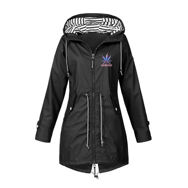 

Autumn And Winter New Cheap Women's Fashion Jacket Waterproof Jacket Outdoor Mountaineering Hoodie Windbreaker Long Raincoat