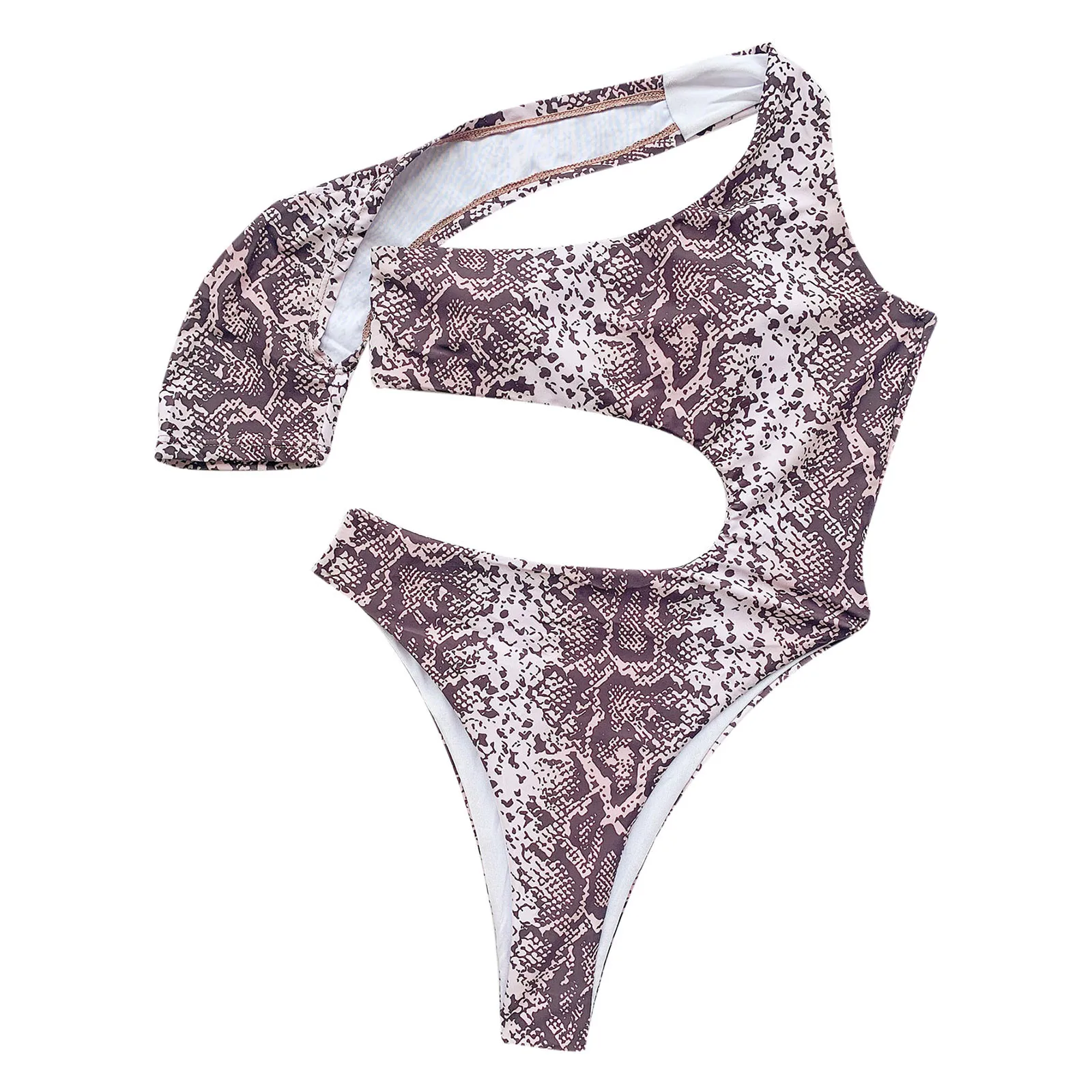 

Women Sexy Fashion Snake print one-piece swimsuit Bikini Printing Swimwear Swimsuit Beachwear Set 2021