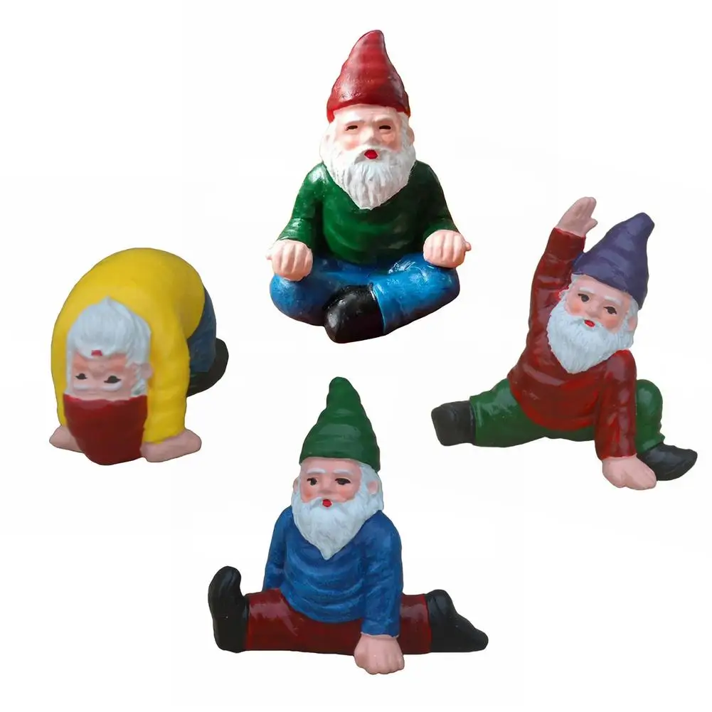 

4PCS Garden Dwarf Statue Naughty Gnome Statue Garden Landscape Decoration Ornaments Gnome Doll Figurines Resin Dwarf Sculpture