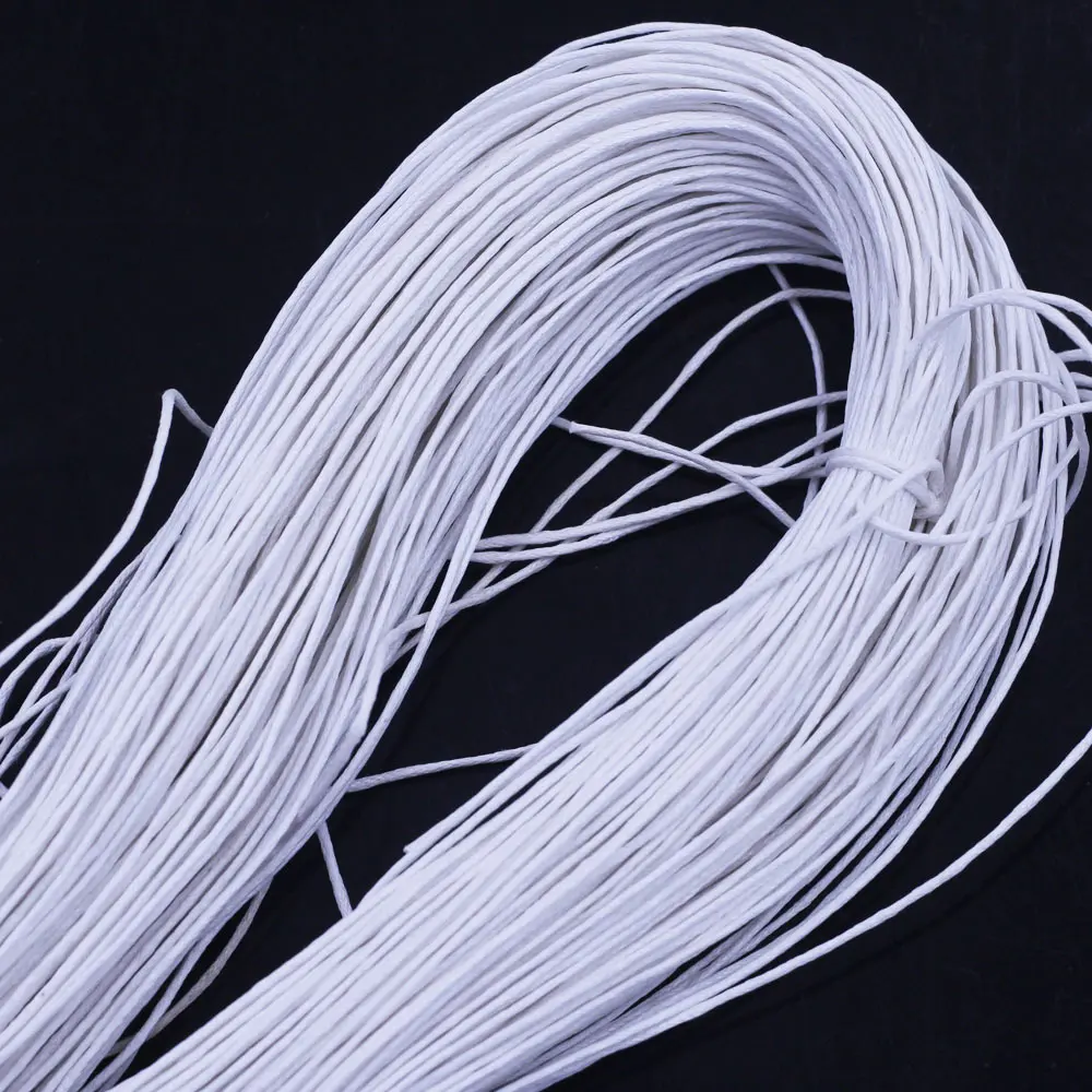 

Вощеная Веревка 80 м, белый хлопковый шнур для шармов, ожерелий, браслетов, ювелирных изделий «сделай сам», фурнитура 1 мм